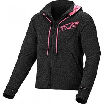 Felpa con cappuccio Moto Donna Macna District Nero Grigio taglia XL