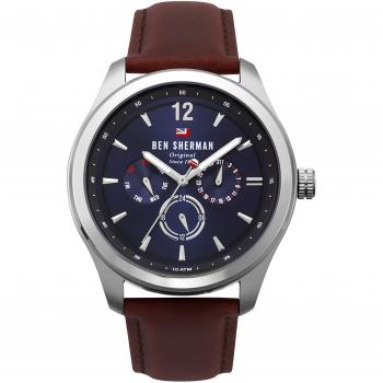 Montre Homme Ben Sherman WBS112UT, Quartz, 44mm, Multifuntion, Cuir