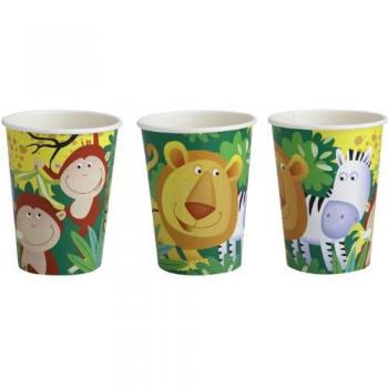 Amscan 8er Safari‑Tassen (266 ml)