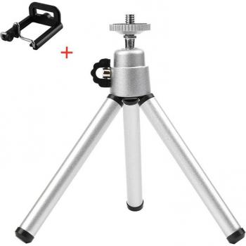 Soporte portátil para teléfono, mini trípode ligero de 2 secciones, ajustable, Vlog, compatible con iPhone, Xiaomi, Canon, Sony