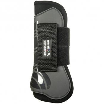 HKM Genua Fetlock Shield Boots – Grey/Black – Cob