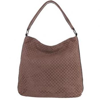 Ital-Design Damentasche in Braun, große Schultertasche