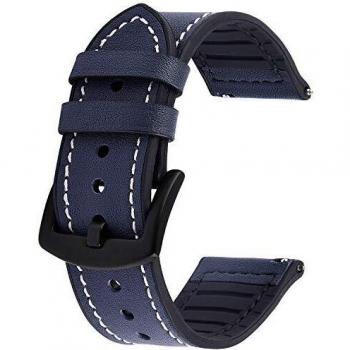 Men’s Women’s Silicone Leather Straps – Quick Release, 20–22 mm
