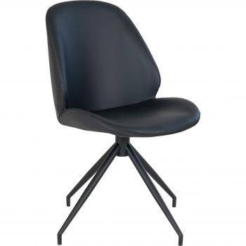 Chaise de salle à manger en tissu pivotante noire House Nordic Monte Carlo