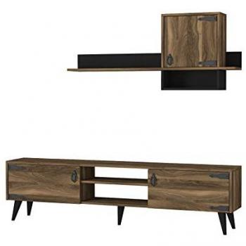 Wohnwand Anthes walnuss Nachbildung B/H/T: ca. 180x41x30 cm