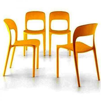Set de 4 Sillas Amanda, Mobili Fiver, amarillo