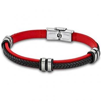 Bracciale Lotus Uomo 2,20 cm (M) in Pelle e Acciaio Inossidabile LS1829-2/3