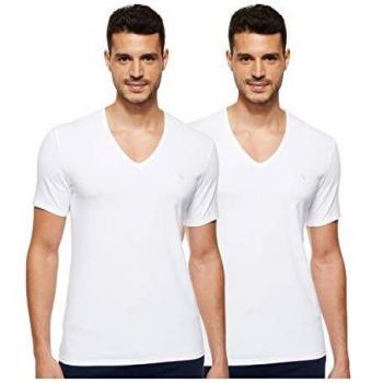 Calvin Klein Conjunto de Camisetas de Pijama para Hombre, 2 Unidades, Blanco, M