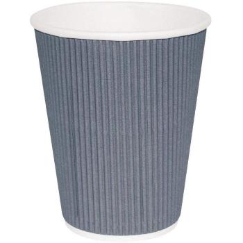 Fiesta Takeaway Coffee Cup Ripple Wall Charcoal 340ml – 500 Pack