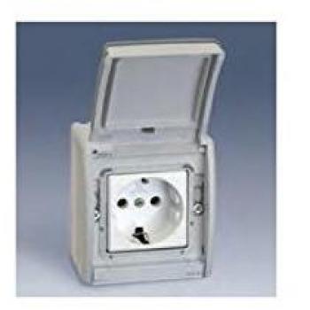 ENCHUFE SIMON AQUA BIPOLAR TT SCHUKO EMBORNADO RÁPIDO GRIS 310460324 SIMON
