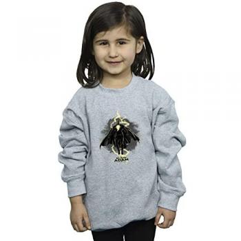 Black Adam Hovering Bolt Tee‑Shirt for Girls – Grey, Size 5‑6