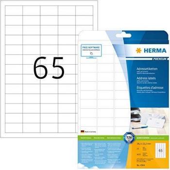 A4 Address Labels 38.1 x 21.2 mm, Round Corners, White, HERMA Premium