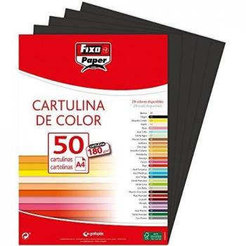 GRAFOPLÁS Cartulinas de color negro A4 180 gsm 50 ud
