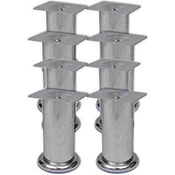Chrome Round Sofa Legs 120 mm 8 pcs vidaXL