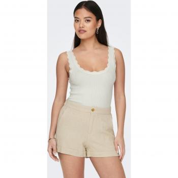 JDY Shirttop – Graues Stricktop mit feiner Kante