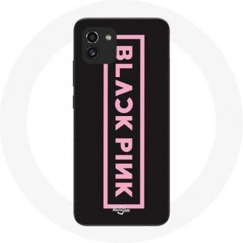 Fodera Samsung Galaxy A03 Blackpink Rosa Su Fondo Nero