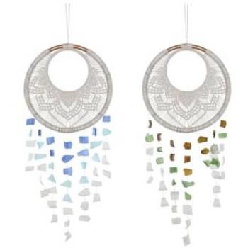 Esprit Home Azzurro Bianco Marrone – Boho Macramè 2 Unità