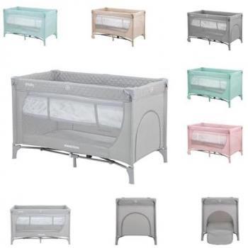 Cuna KikkaBoo Medley 2 Niveles con Accesorios Gris 125x65cm