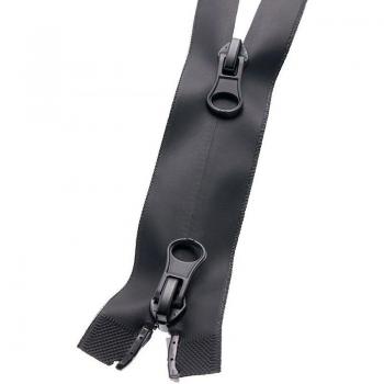 Meetee 2pcs 60-120cm Waterproof Nylon Zipper with Double Open-End and Double Slider