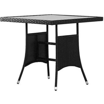 VidaXL Tavolo da giardino in rattan sintetico nero 80 x 80 x 74 cm