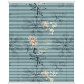 LICHTBLICK ORIGINAL Plissee Klemmfix, ohne Bohren, blickdicht, Aqua Floral