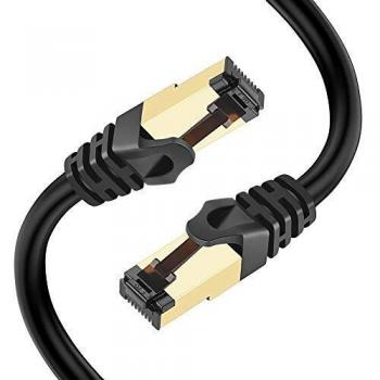 QING CAOQING 10 m Cat8 LAN Kabel – 40 Gbps, 2000 MHz, Gold‑RJ45 Anschluss