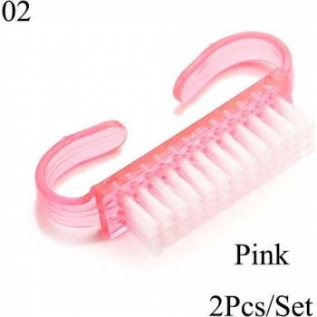 Set de Limpiadores de Uñas en Plástico 2 Unidades, Colores Rosa y Morado