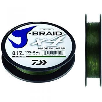 Daiwa J‑Braid X4E 135 m Dark Green/White Dual‑Colour 0.29 mm (Unisex)