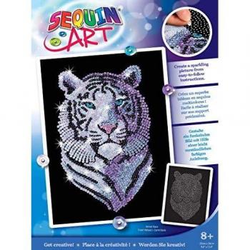 Tableau Sequin Art Tigre des Neiges Multicolore