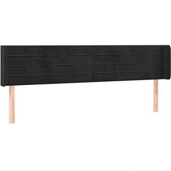 VidaXL Kopfteil Schwarz mit LED-Licht 203x16x78/88 cm