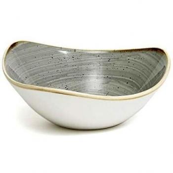 Cuenco Stonecast Triangular 370ml, Churchill Peppercorn, 18.5 cm, gris/marrón, 12 pz