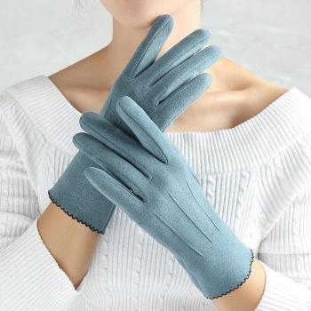 Women Soft Fleece Touchscreen Cycling Gloves