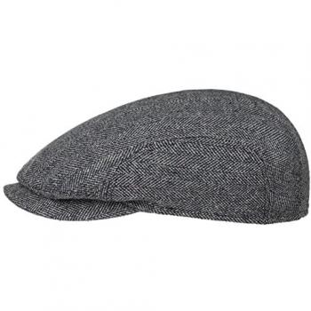 Herringbone Seiden Flatcap 60 cm blau
