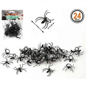 Bolsa con 24 Arañas Negras de 4 cm