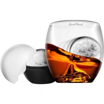 Black Glass and Clear Silicone Ice Mold Set