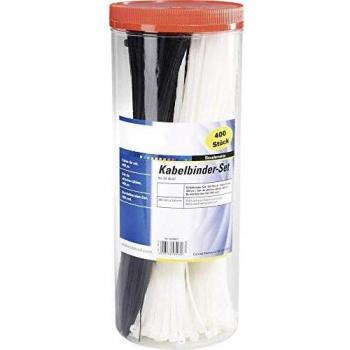 Kabelbinder 200 mm 2.50 mm Schwarz, Natur 1000 St