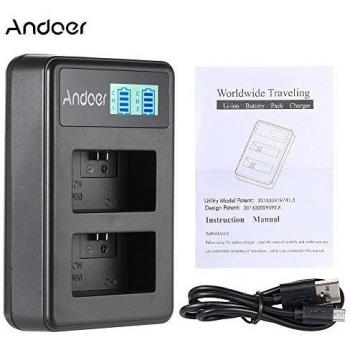 NP‑FW50 Andoer Cargador Dual LED con Cable USB