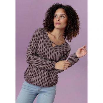Aniston SELECTED Langarmshirt, Rundhals und elastischer Bund