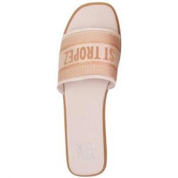 Where's That From Ladies Textile Slip-on Flip Flops 4 UK in Cream
