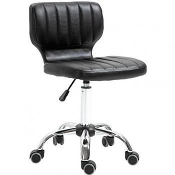 Tabouret de massage ergonomique réglable pivotant 360° noir matelassé métal chromé