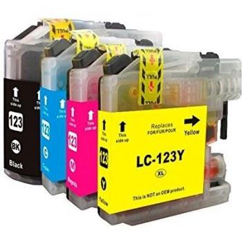 Inkpro Cartucho de Tinta Compatible con Brother LC123XL/LC121XL Amarillo