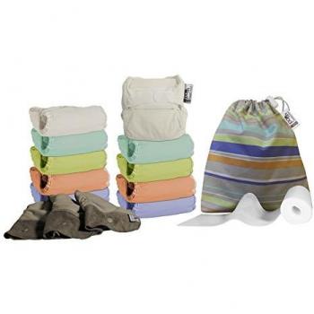 Set 10 Pannolini Pastello in Bambù e Accessori