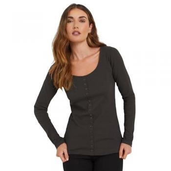 Lang und schlank Sallys graues Langarmshirt