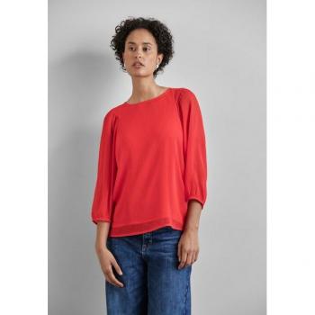 STREET ONE Unifarbene Chiffonbluse in Rot