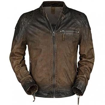 Gipsy Arne Slim Fit Lamov Lederjacke dunkelbraun Herren Größe M