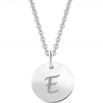 ONE ELEMENT Kettenanhänger »E Buchstabenanhänger aus 333 Weißgold Ø 11,0 mm«