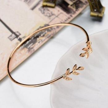 Brazalete de Hojas Abierto para Mujer