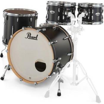 Pearl PMX924XSP/C339 Kit de Batterie Professionnel Maple 4 Fûts en Noir Caviar Maté