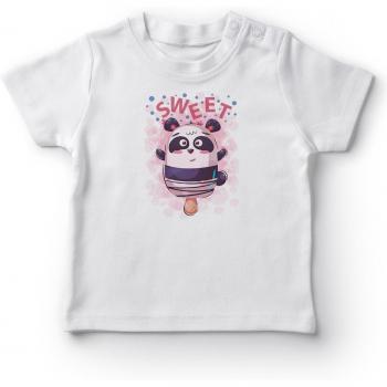 Baby Girl T-Shirt with Sweet Panda Ice Cream