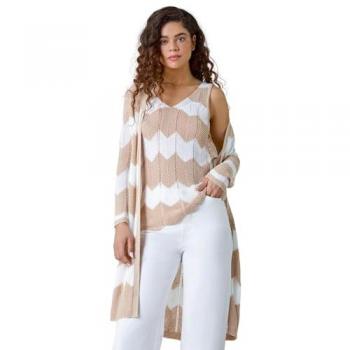Long Cardigan Roman Chevron Étincelle
